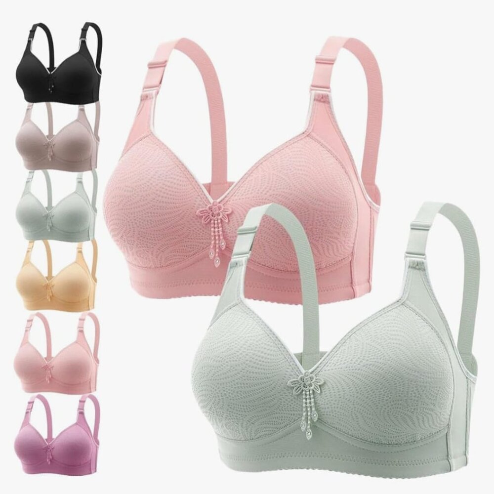 6 UNITS Women Fashion Bra,Comfortable Adjustable Strap Push up Gather Brassiere